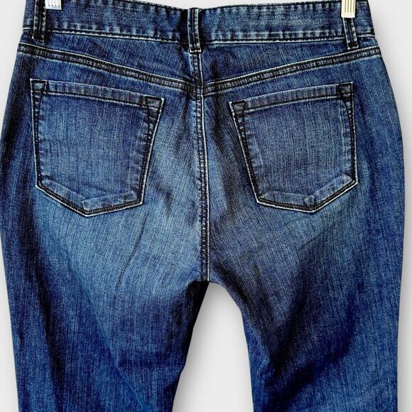 Ann Taylor LOFT Curvy Bootcut Mid Rise Blue Wash Jeans Stretch Size 30/10 Tall - Picture 8 of 13